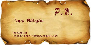 Papp Mátyás névjegykártya