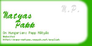 matyas papp business card